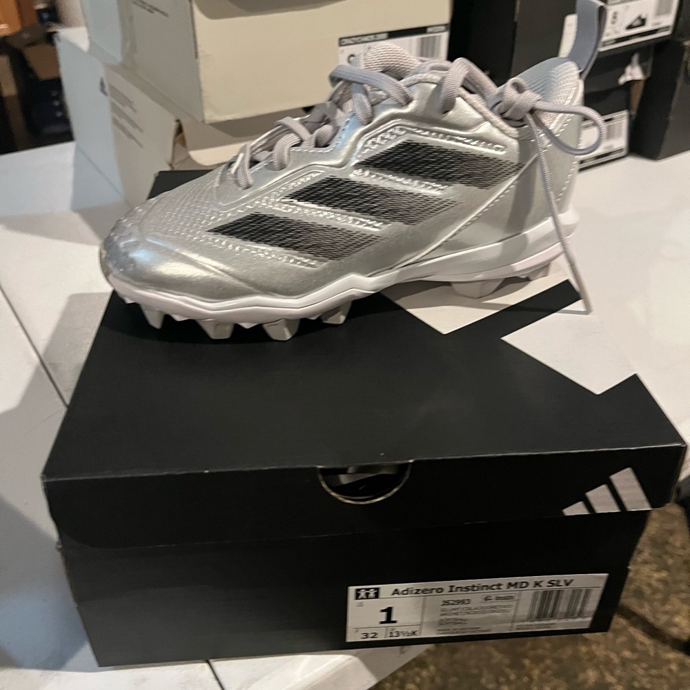 Adidas Kids Silver Cleats